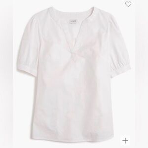 J. Crew Classic White V-Neck Blouse